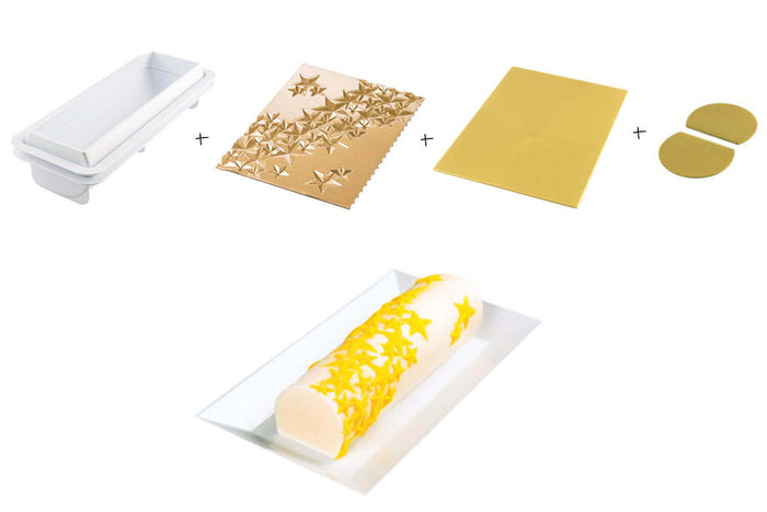 Kit moule à bûche glacée en silicone Silikomart Starlight