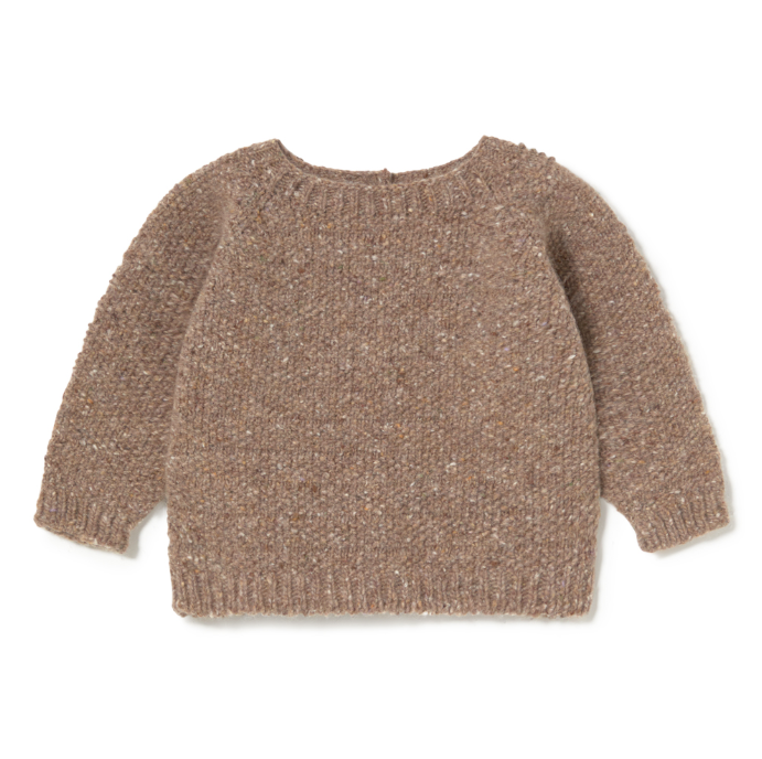 Brown knitted sweater on a white background