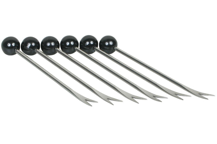Lot de 6 piques-escargots en acier inoxydable