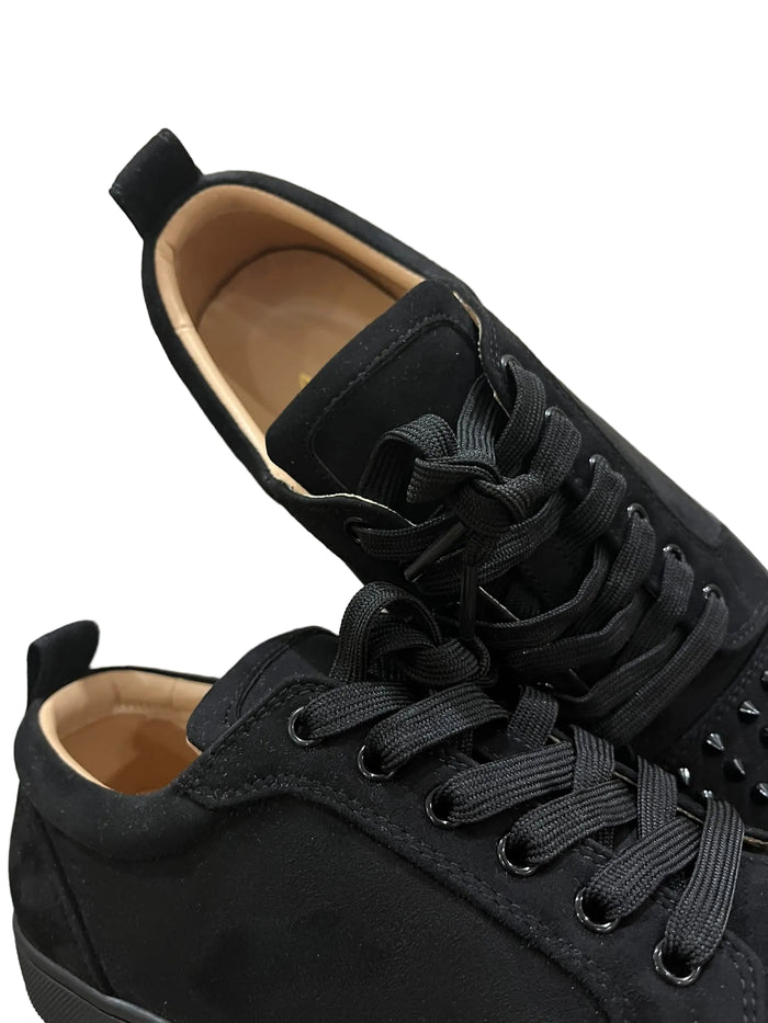 Christian Louboutin Louis Junior Spikes Black Suede (Triple Black)