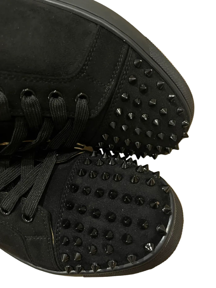 Christian Louboutin Louis Junior Spikes Black Suede (Triple Black)