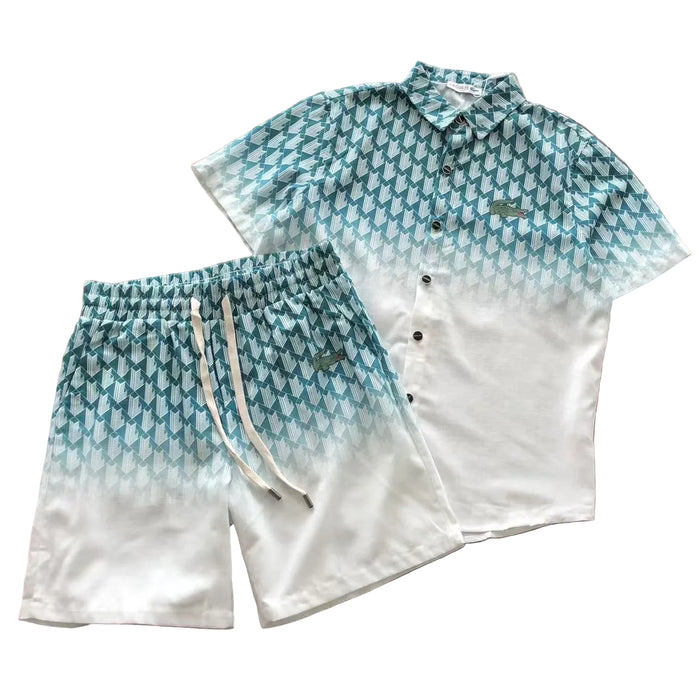 Men's Summer lacoste Color Fade Outfit Set