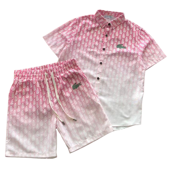 Men's Summer lacoste Color Fade Outfit Set