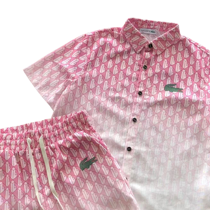 Men's Summer lacoste Color Fade Outfit Set
