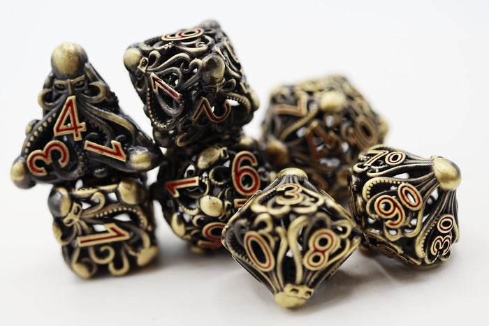 Mind Eater Hollow Metal RPG Dice Set