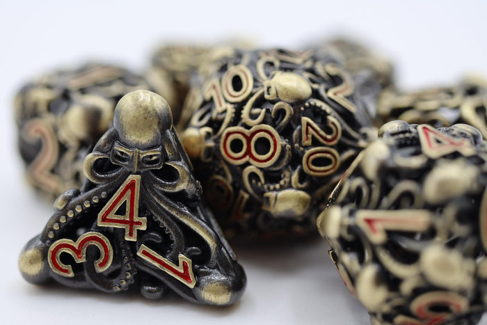 Mind Eater Hollow Metal RPG Dice Set