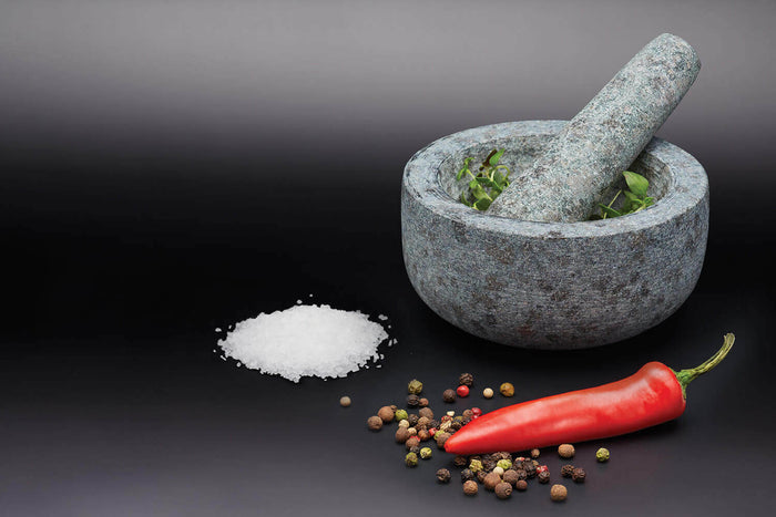 Mortier et pilon en granit gris MasterClass