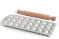 Moule à raviolis Marcato Classic 24 empreintes rondes + mini rouleau en bois