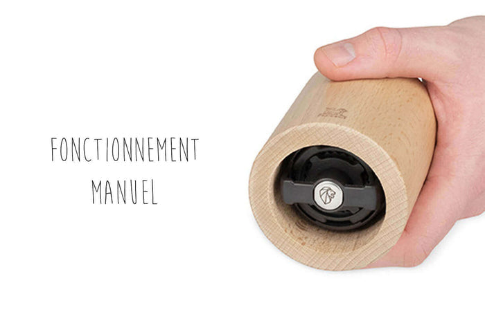 Moulin à graines de lin manuel Peugeot Isen en bois et inox 13cm