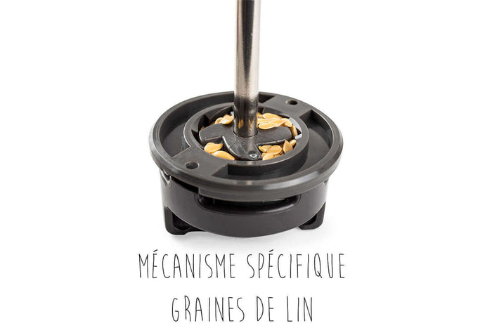 Moulin à graines de lin manuel Peugeot Isen en bois et inox 13cm