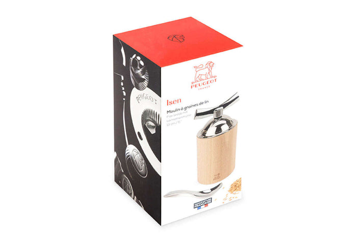 Moulin à graines de lin manuel Peugeot Isen en bois et inox 13cm