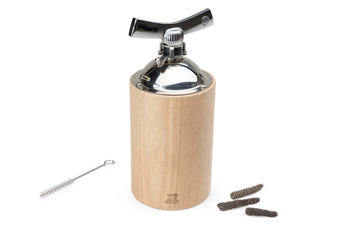 Moulin à poivre long manuel Peugeot Isen en bois et inox 16cm
