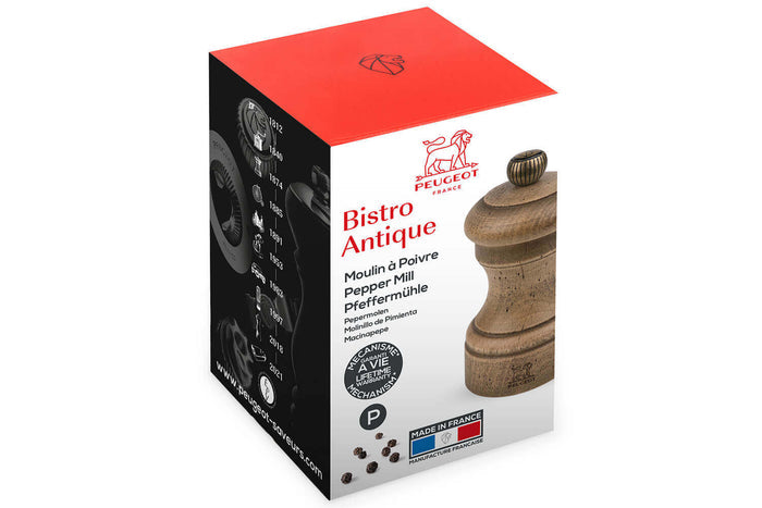 Moulin à poivre manuel Peugeot Bistro Specials Antique 10cm en hêtre patiné