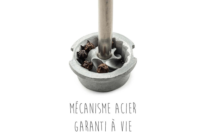 Moulin à poivre manuel Peugeot Oléron chocolat en acrylique et bois 14cm