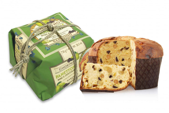 Panettone Chiostro Di Saronno poire et chocolat 750g haut de gamme - Fabrication italienne artisanale