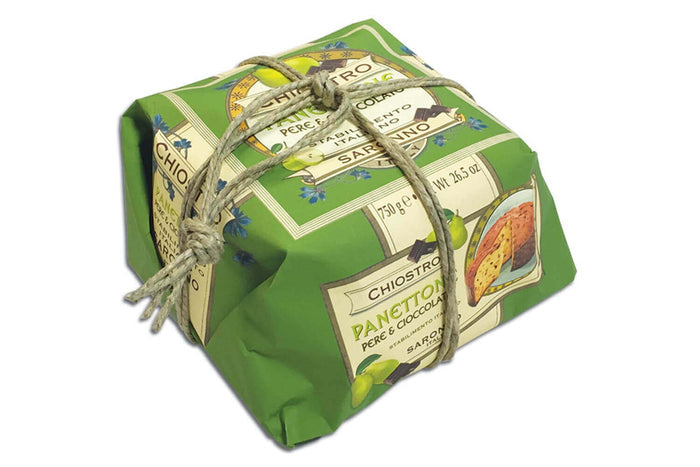 Panettone Chiostro Di Saronno poire et chocolat 750g haut de gamme - Fabrication italienne artisanale