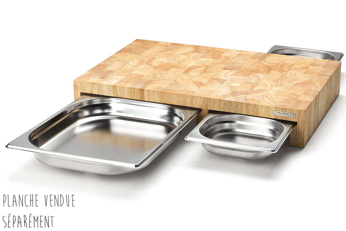 Petit bac gastronorme en inox pour planche à découper Continenta - 17,5x16x4cm