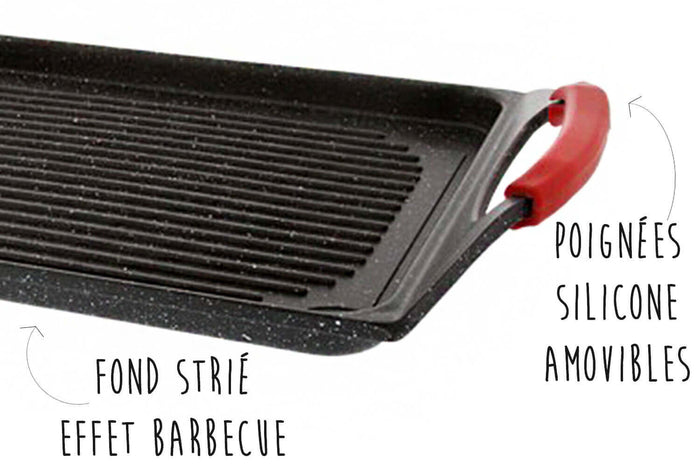 Plancha grill en fonte Pradel Excellence Premium 46 x 27 cm façon pierre tous feux/ induction
