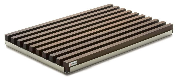 Planche à découper Wusthof en hêtre rainuré avec plateau inox - 40 x 25 x 3 cm