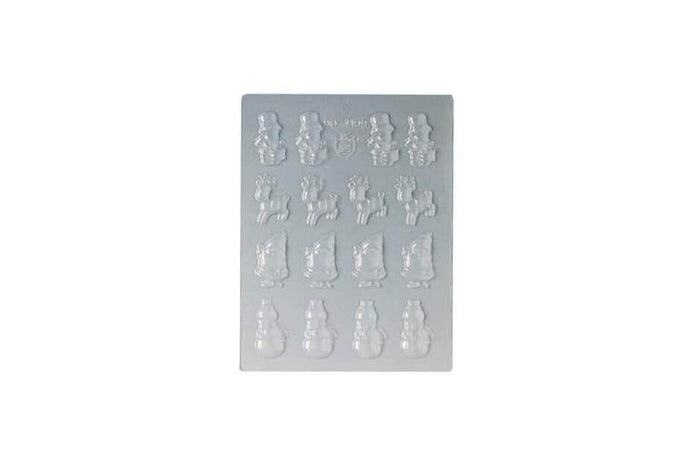 Plaque de 16 moules à chocolat - Sujets assortis 48 x 38mm