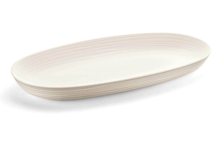 Plat de service blanc Guzzini Tierra en bouteilles recyclées 41x22,9x4,2cm