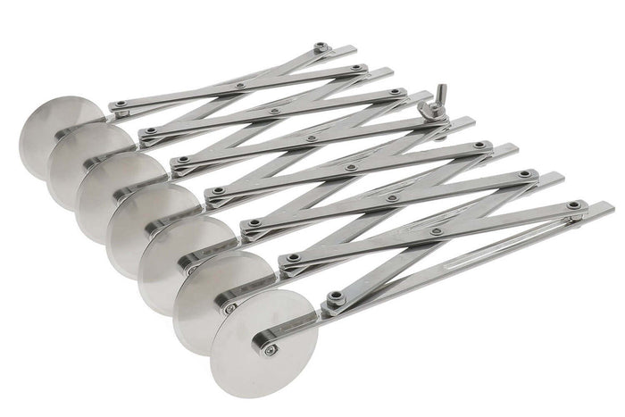 Rouleau multicoupe métal simple 7 roulettes lisses acier inox
