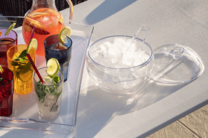 Seau à glace Guzzini Stella sphérique + pince de service