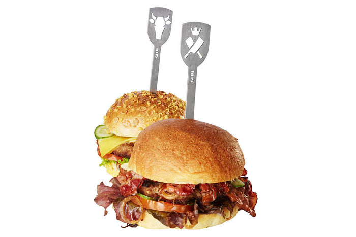 Set 2 Pics à burgers Gefu Torro motif taureau et couperet