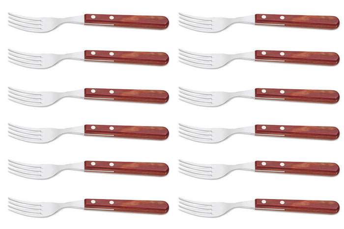 Set de 12 fourchettes Tramontina Gaucho manche rouge