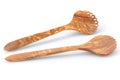 Set de 2 couverts à salade bords dentelles Continenta en bois d'olivier 31,5cm