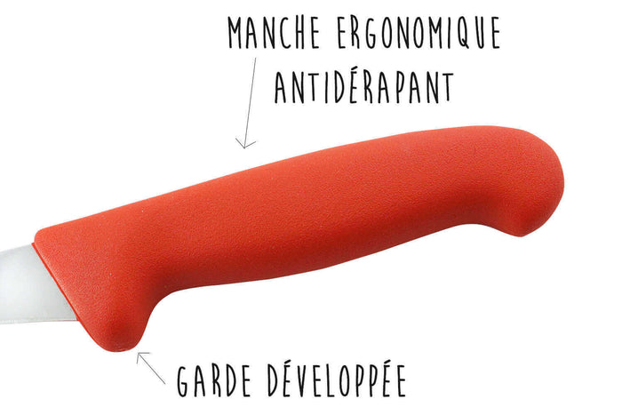 Set de 3 couteaux de boucher professionnels Giesser manche rouge