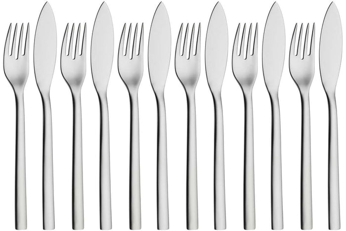 Set de 6 fourchettes et 6 couteaux à poisson WMF Nuova en acier inox 18/10 Cromargan
