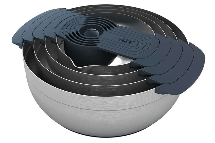 Set de 9 bols/passoires/doseurs Joseph Joseph Nest 100 emboîtables en inox