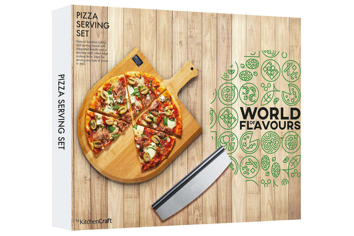 Set de service à pizza Kitchencraft World of Flavours 34x35cm