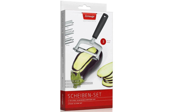 Set trancheur Triangle 3 lames interchangeables et manche en green grip avec pochette