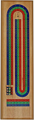 Solid Wood TriColor Continuous 3 Track Board
