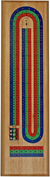 Solid Wood TriColor Continuous 3 Track Board
