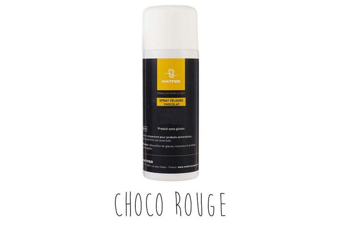 Spray velours pour pâtisserie Matfer choco rouge 400ml