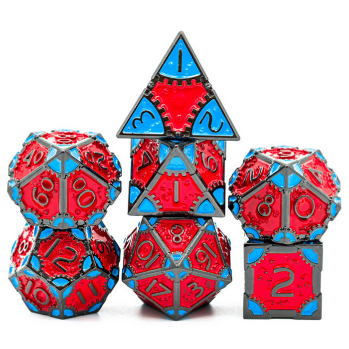SteamPunk Rockability RPG Metal Dice Set