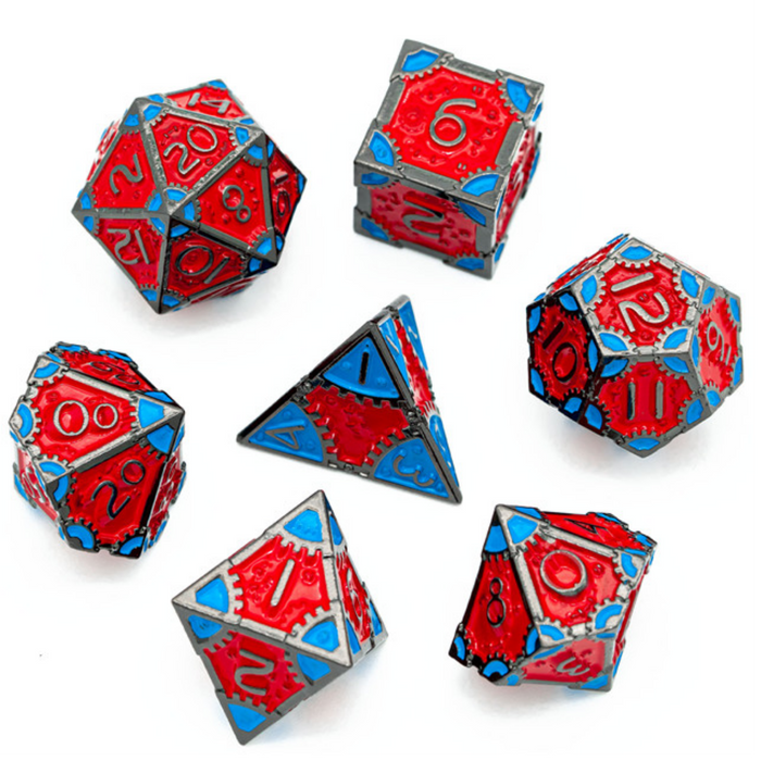 SteamPunk Rockability RPG Metal Dice Set