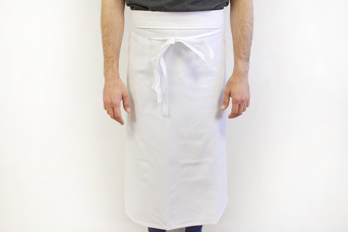 Tablier de cuisinier chef Deren 100% coton blanc