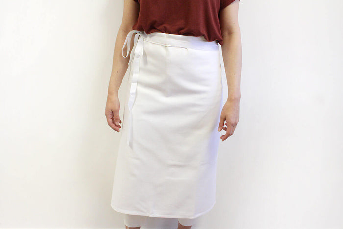 Tablier de cuisinier chef Deren 100% coton blanc