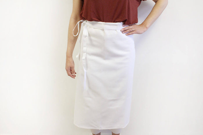 Tablier de cuisinier chef Deren 100% coton blanc