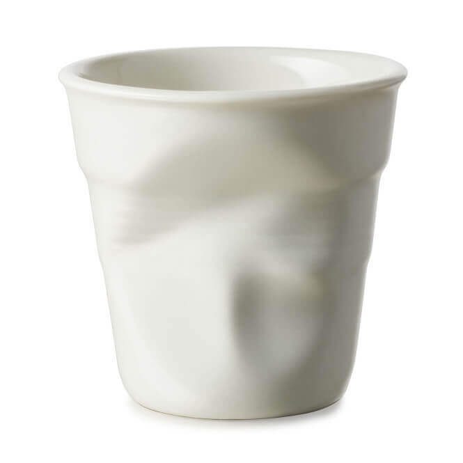 Tasse Revol Cappuccino Froissé 18cl en porcelaine Blanc Coquille