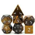 Tiger's Eye Engraved  RPG Stone Dice Set