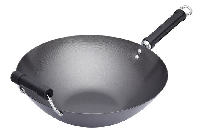 Wok antiadhésif Kitchen Craft acier carbone 36cm