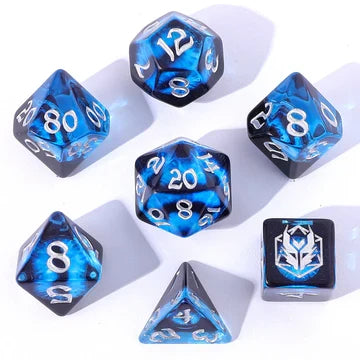 Wyrmforged RPG Dice Set – Dragon Eye Blue