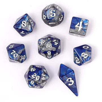 Wyrmforged RPG Dice Set – Paladin Steel